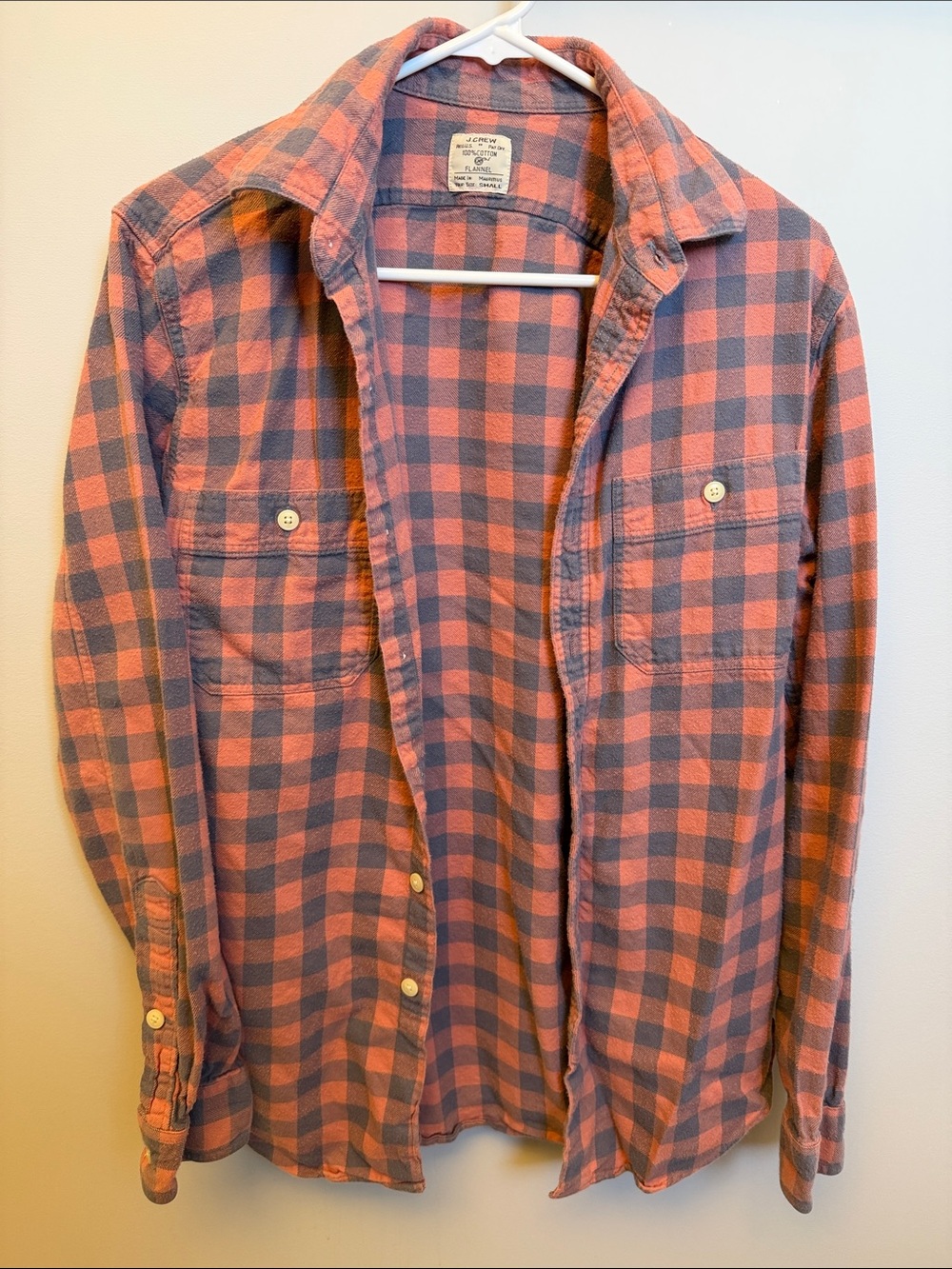 J. Crew Pink and Gray Buffalo Check Button-Down Shirt
